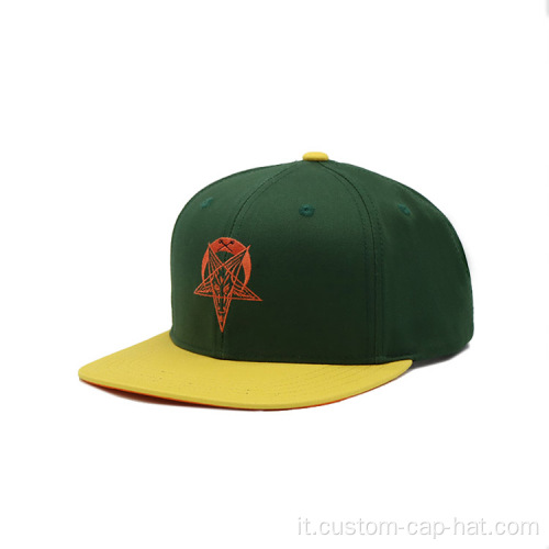 Tappi a snapback di chiusura in plastica di cotone unisex 100%